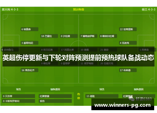 英超伤停更新与下轮对阵预测提前预热球队备战动态 英超伤停更新与下轮对阵预测提前预热球队备战动态